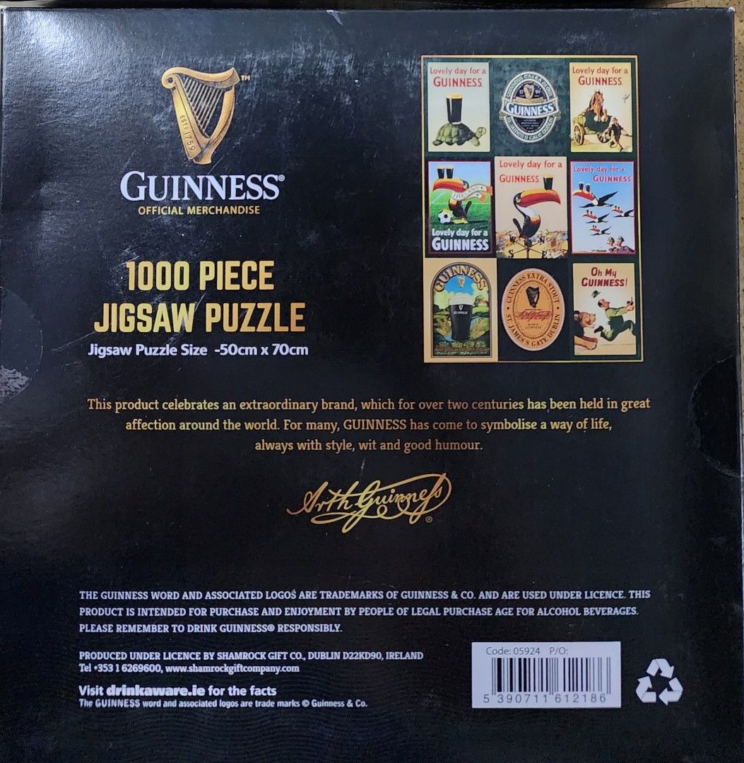 Guinness stout jigsaw puzzle Hobbies Toys Toys Games on Carousell