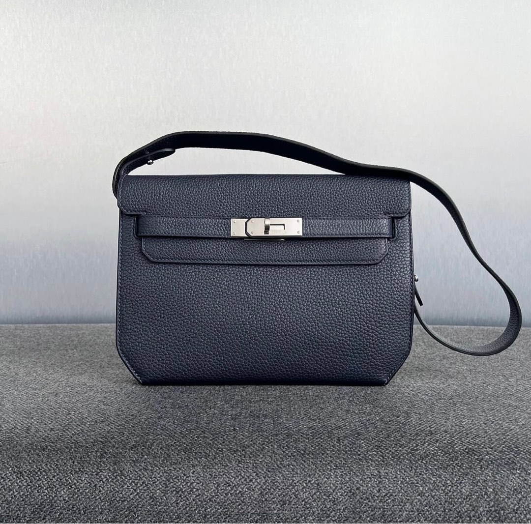 Hermes Kelly Depeche 25 Blue Nuit Togo Phw, Luxury, Bags & Wallets on ...