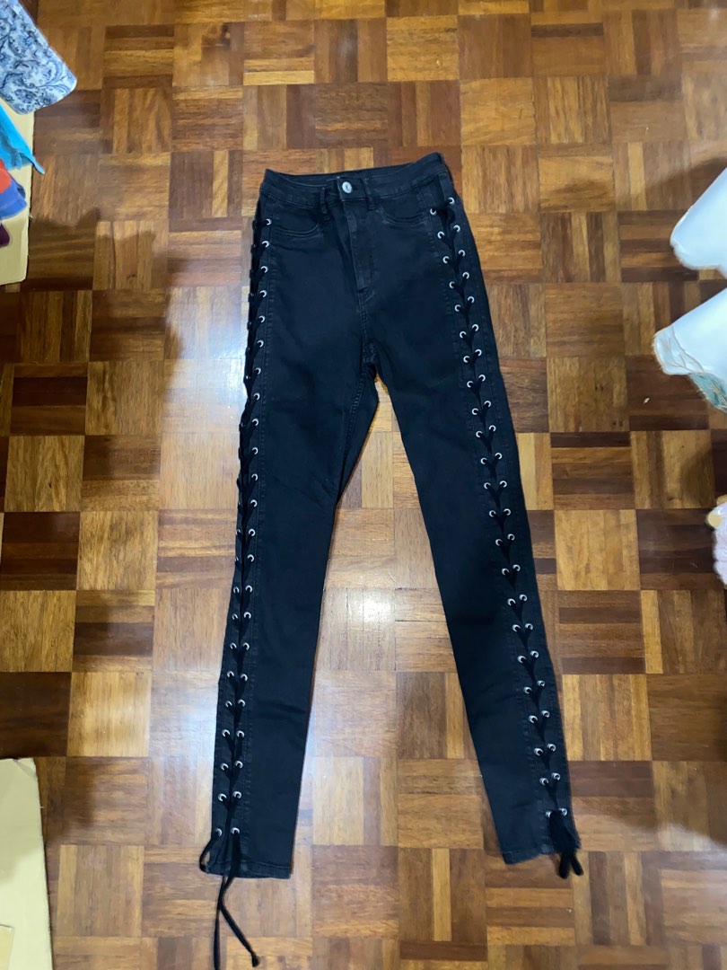 H&m lace up jeans hot sale
