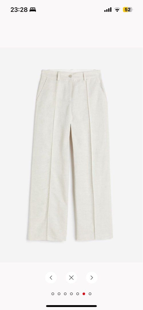 H M Tailored Linen Pants Size XS Euro 32 Women s Fashion Bottoms