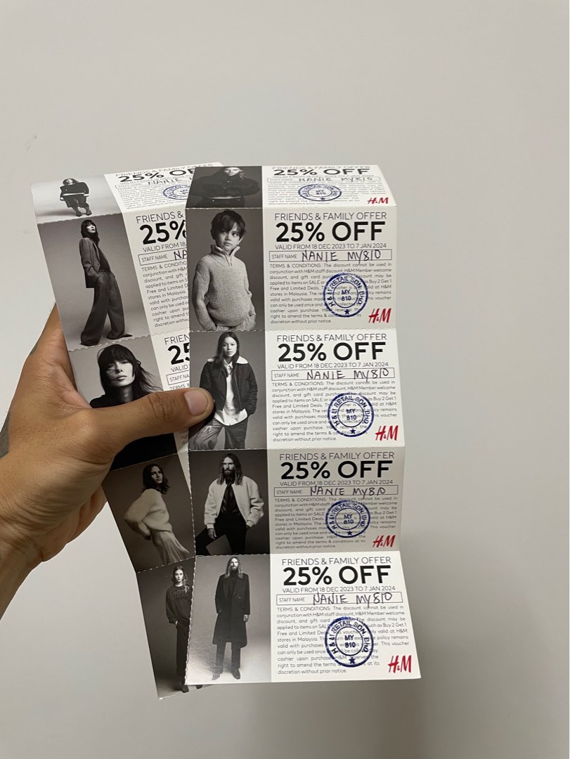 H and clearance m staff discount