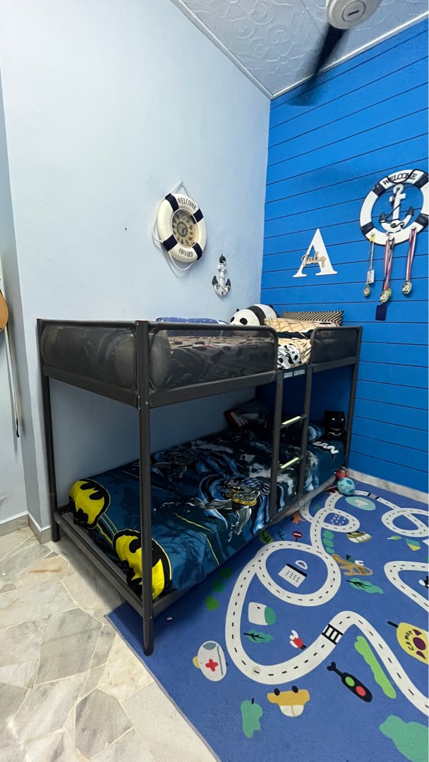 Kids Bed Katil Budak Ikea Tuffing Bunk Bed 90cmx200cm, Furniture & Home