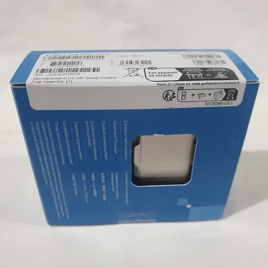 Intel Core i5-12600KF (Category: Computer Parts) located in Mandaluyong City. Submitted by deedumms07 (Listing ID 1270337573, Image 3). Description: Intel Core i5-12600KF Desktop Processor 10 (6P+4E) Cores up to 4.9 GHz Unlocked LGA1700 600 Series Chipset 125W Brand new, sealed .
