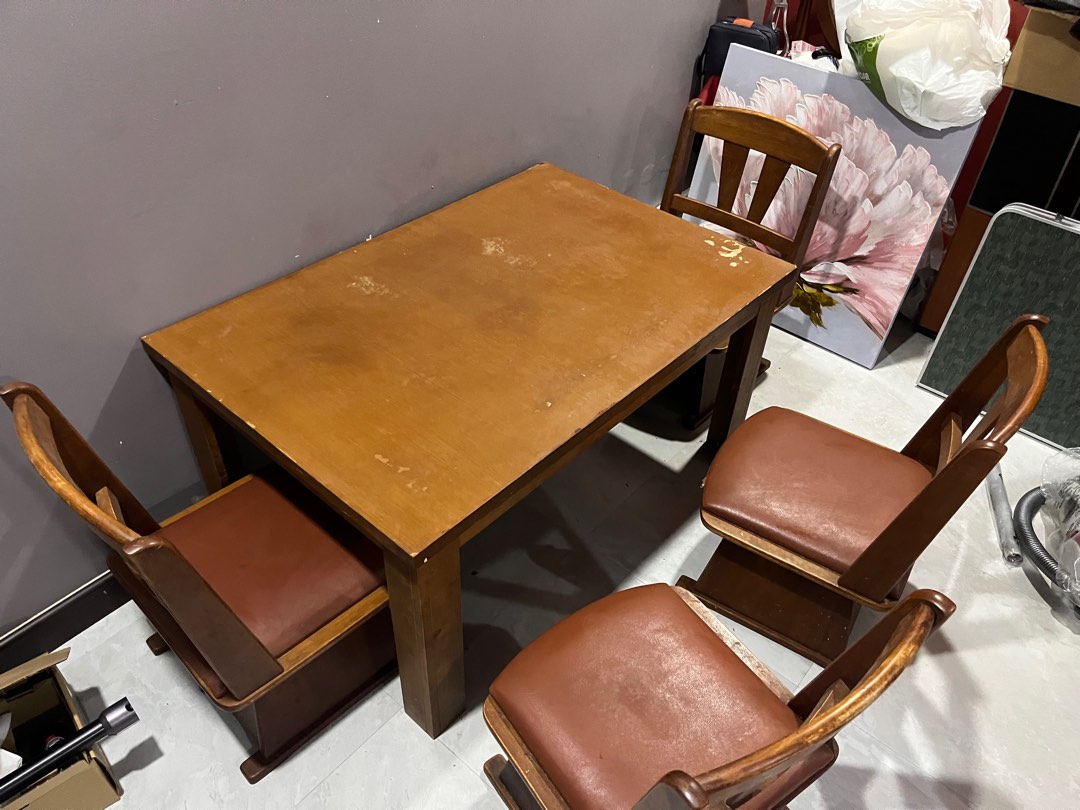 Japanese table set 4 dining chairs for sale Furniture Home