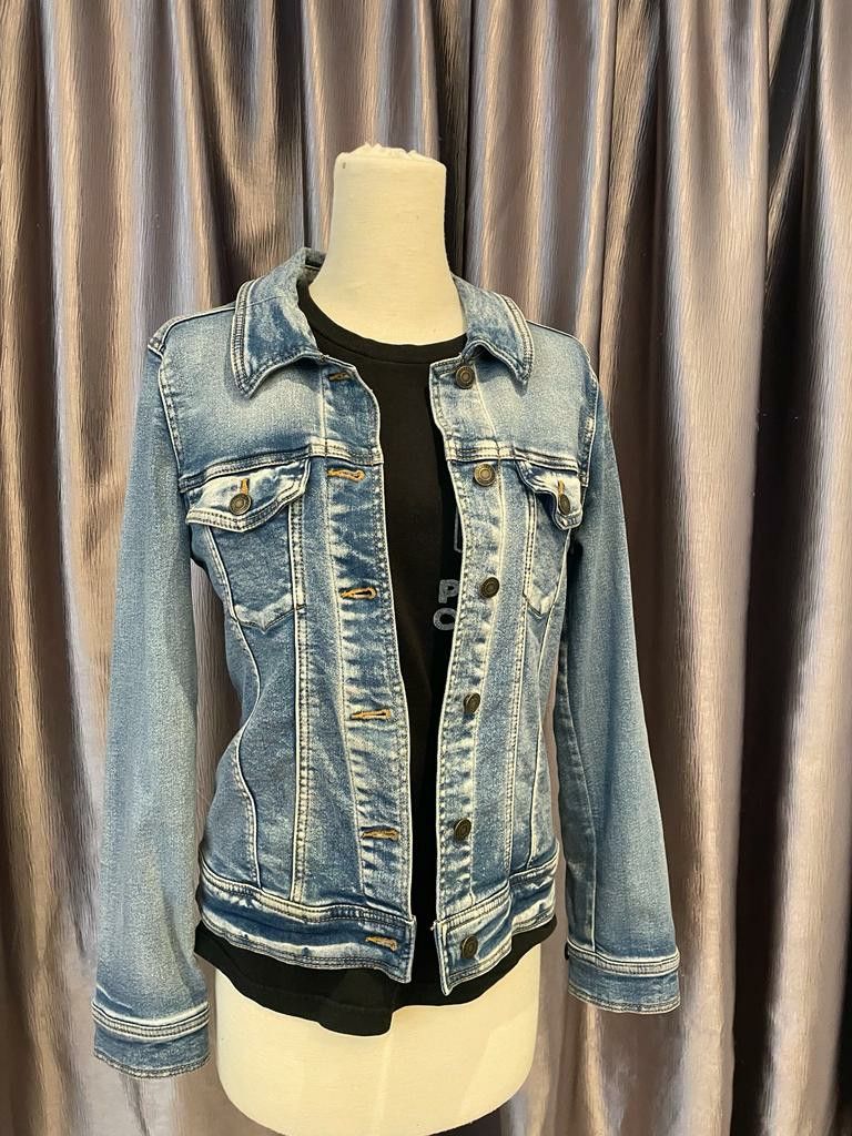 Jeans Jacket Improved soft material size L Women s Fashion