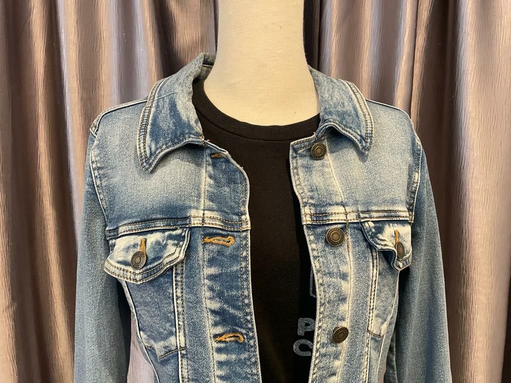 Jeans material jacket store