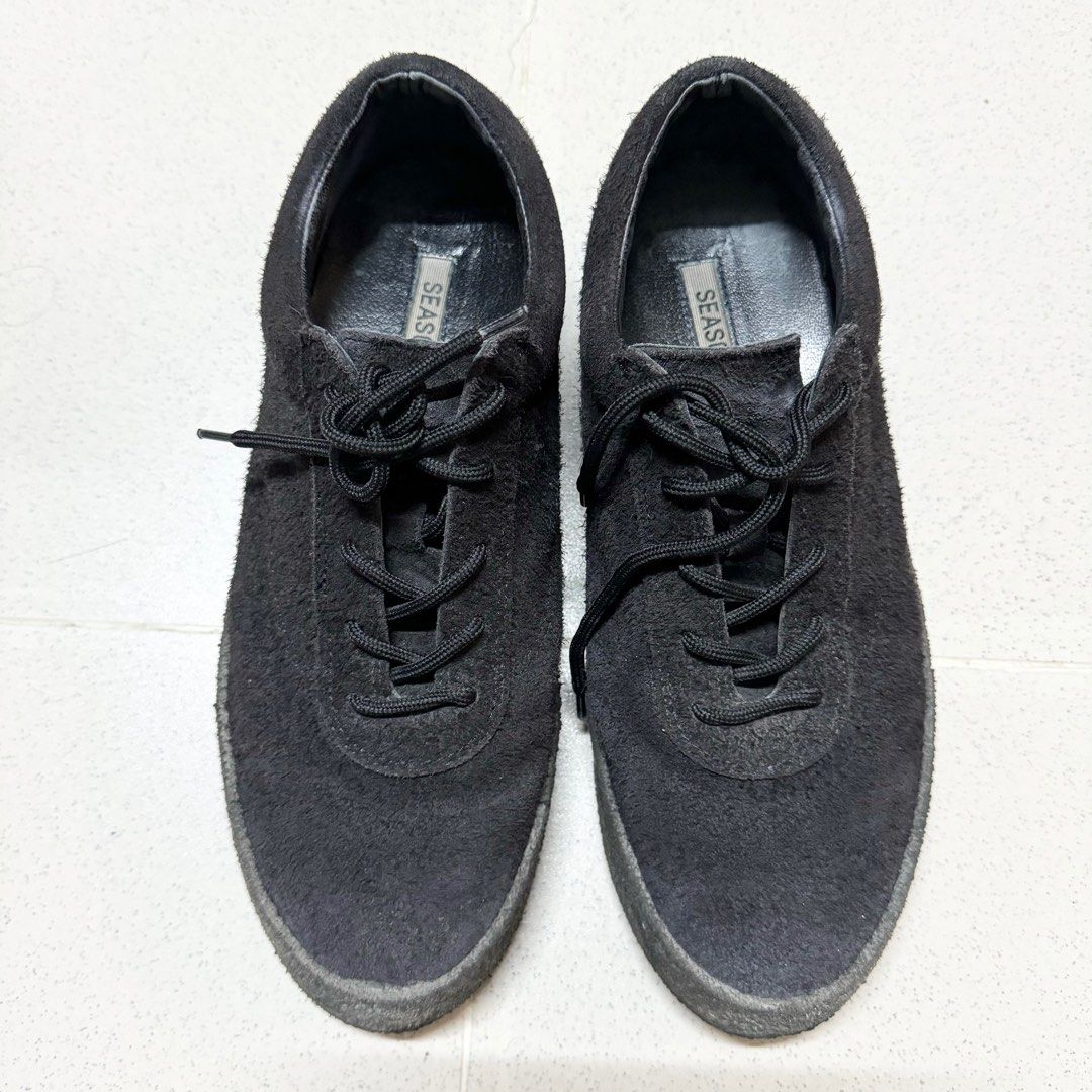 順豐包郵Kanye West Yeezy Season 6 Crepe Sneaker Black 黑色皮鞋 ...