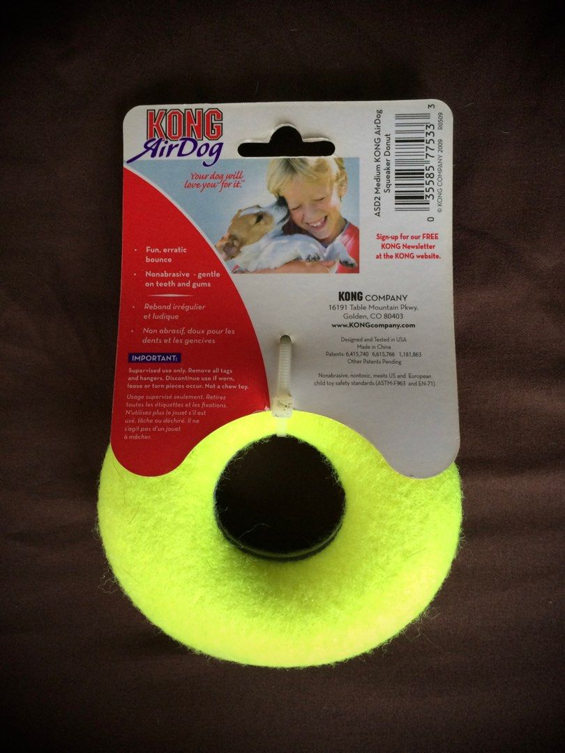 KONG AIRDOG Donut Squeaker Toy for Small Medium Dogs NEW Pet Supplies Homes Other Pet Accessories on Carousell