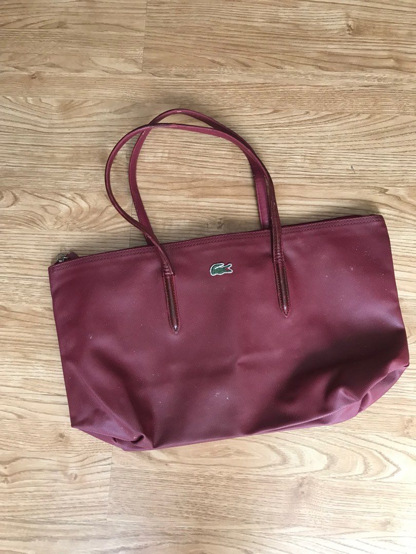 Lacoste Tote Bag Maroon, Women's Fashion, Bags & Wallets, Shoulder Bags
