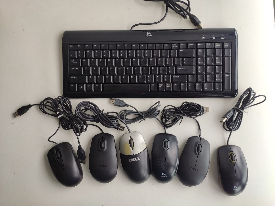 Logitech keyboard and mice of various brands (all USB wired), Computers ...