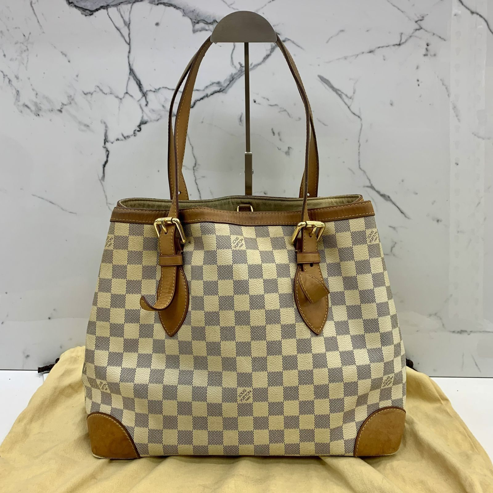 LOUIS VUITTON N51206 DAMIER AZUR HAMPSTEAD MM SHOULDER BAG 237040120 KM