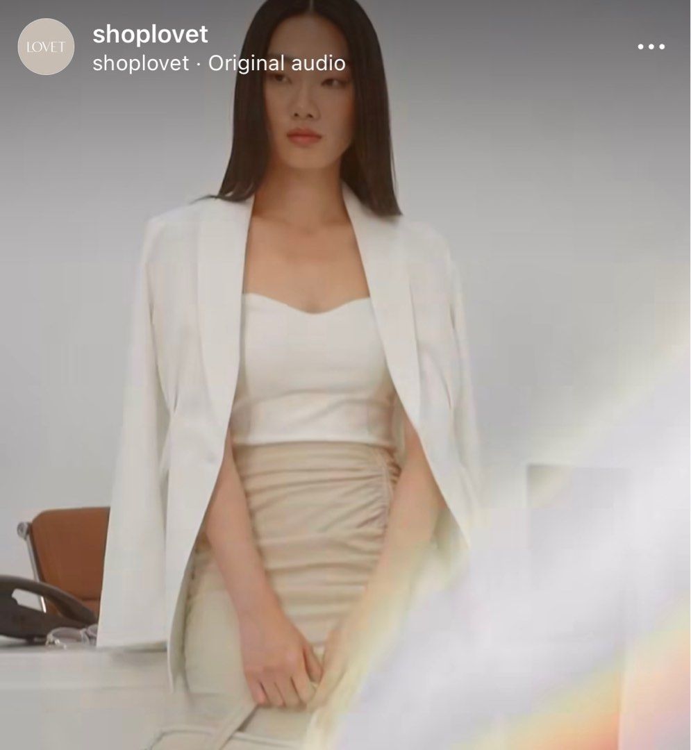 Lovet ION EXCLUSIVE Adelle Tailored Waist Blazer White