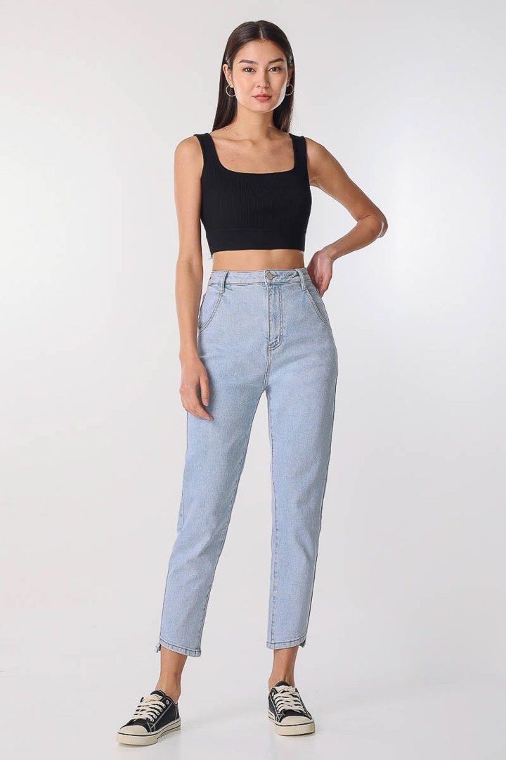 Lovet MOMMY S GIRL SLANT EM JEANS LIGHT WASHED