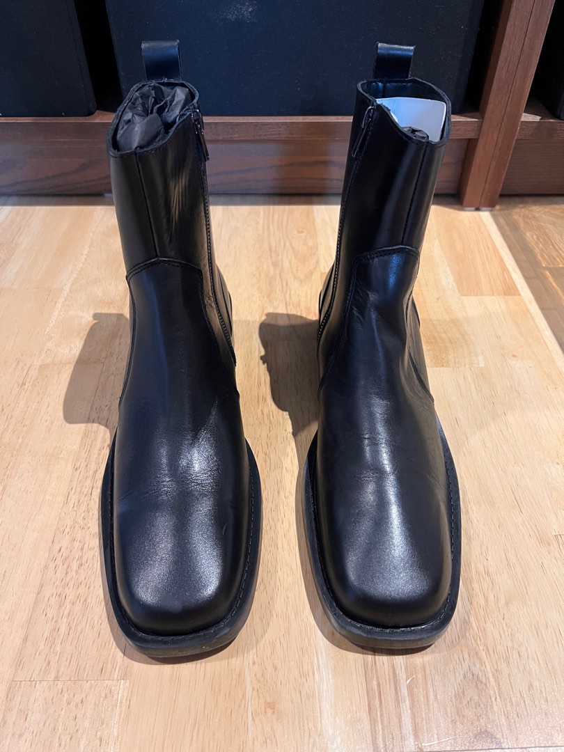 Mango leather boots sales
