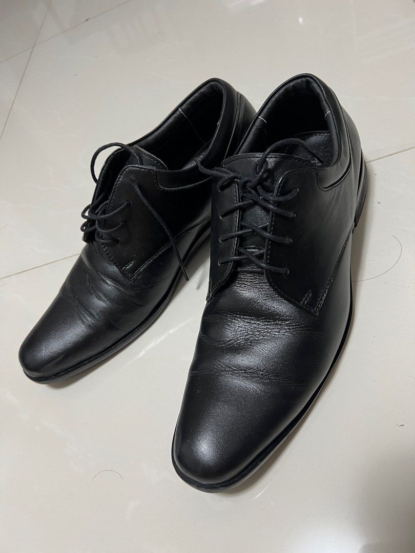 Mens leather dress best sale shoes black