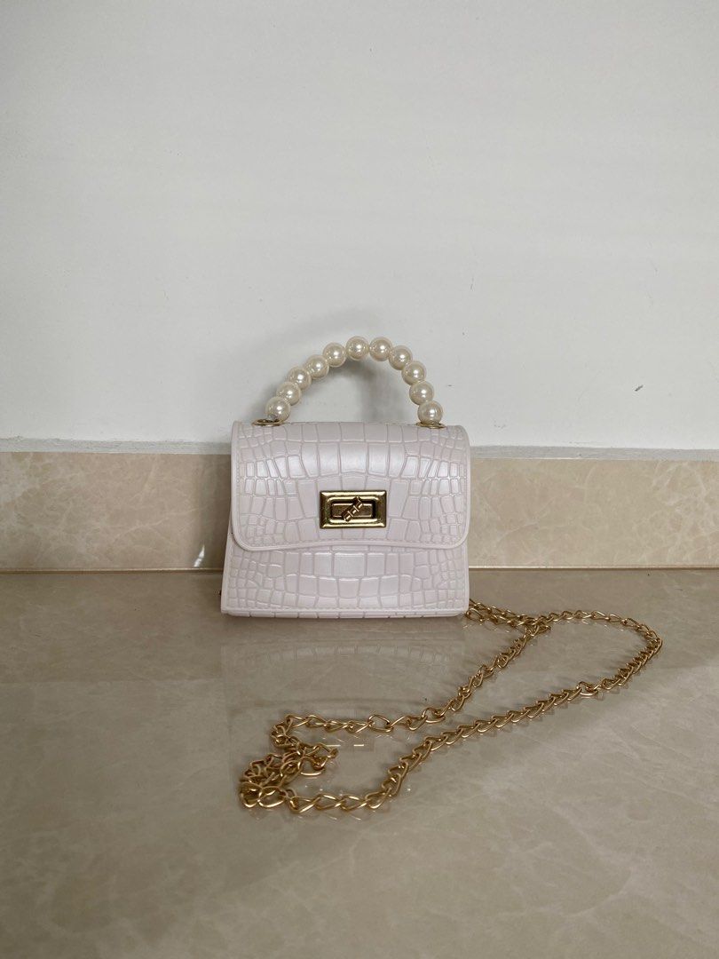 Mini crocodile pattern lady handbag with gold chain for crossbody free gift shein coin pouch