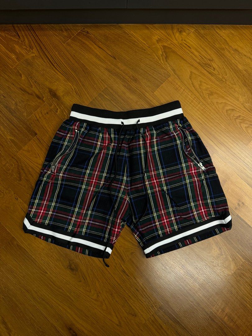 Red plaid outlet basketball shorts