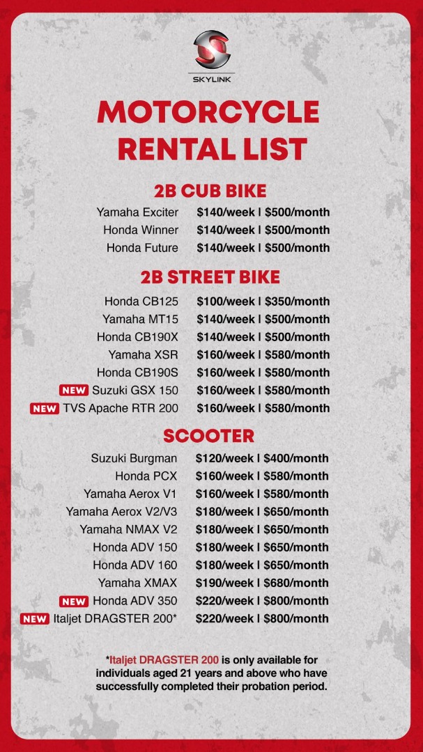 Motorcycle Rental, Motorcycles, Motorcycle Rental on Carousell