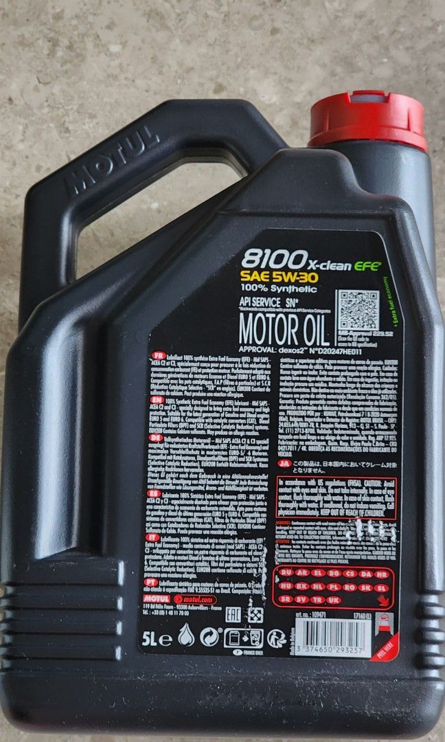 Motul 8100 X-Clean+ 5W30 C3 Fully Synthetic Car Engine Oil 5 litres - 5 L