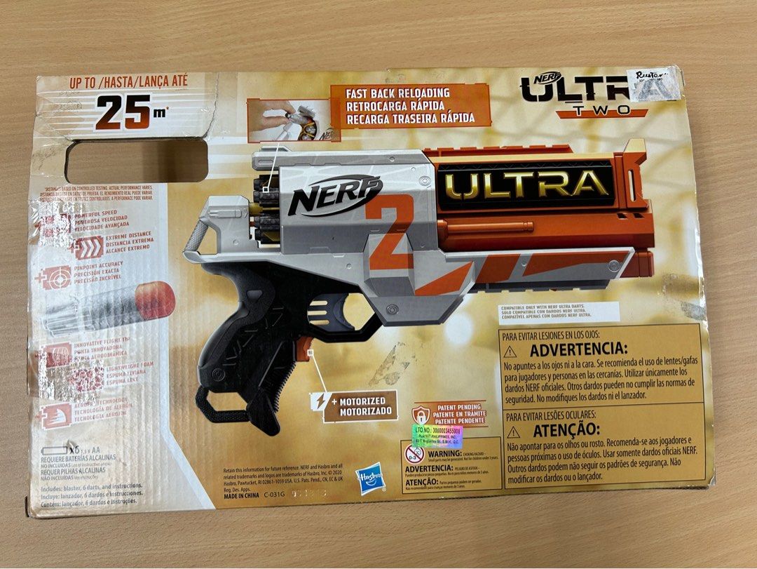 Nerf Ultra (Category: Action & Battle Toys) located in Muntinlupa City. Submitted by grateful_heart78 (Listing ID 1270268430, Image 3). Description: attached are actual photos, brand new never been played, but box was opened. However, still appears as brand new as it was properly opened. Bullet tho was used with my sons other nerf guns, hence not complete anymore but can be bought separately from store at minimal price. Rfs: Gift for my son, howe
