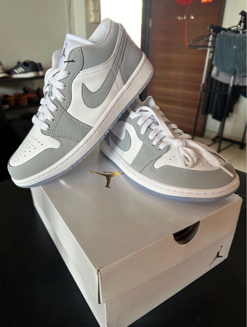 gigiwiththatbeat air jordan 1 low white wolf grey