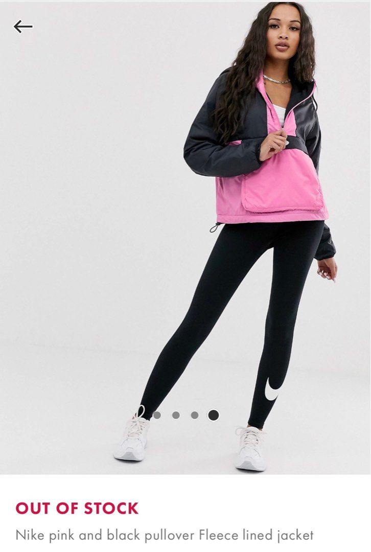 Nike black pullover fleece lined jacket hotsell