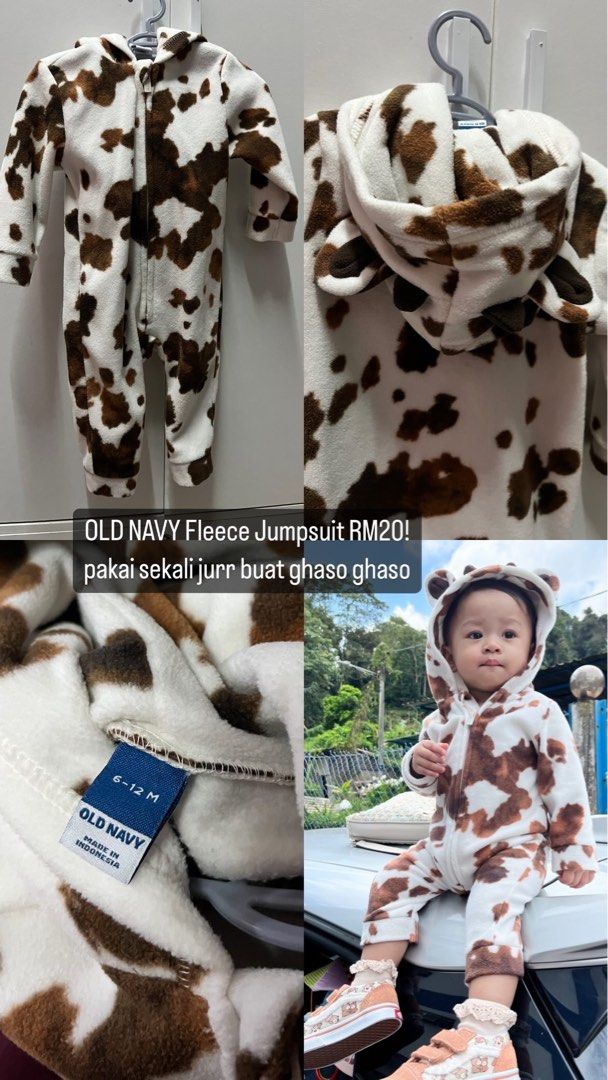 OLD NAVY Fleece Zip Up Jumpsuit