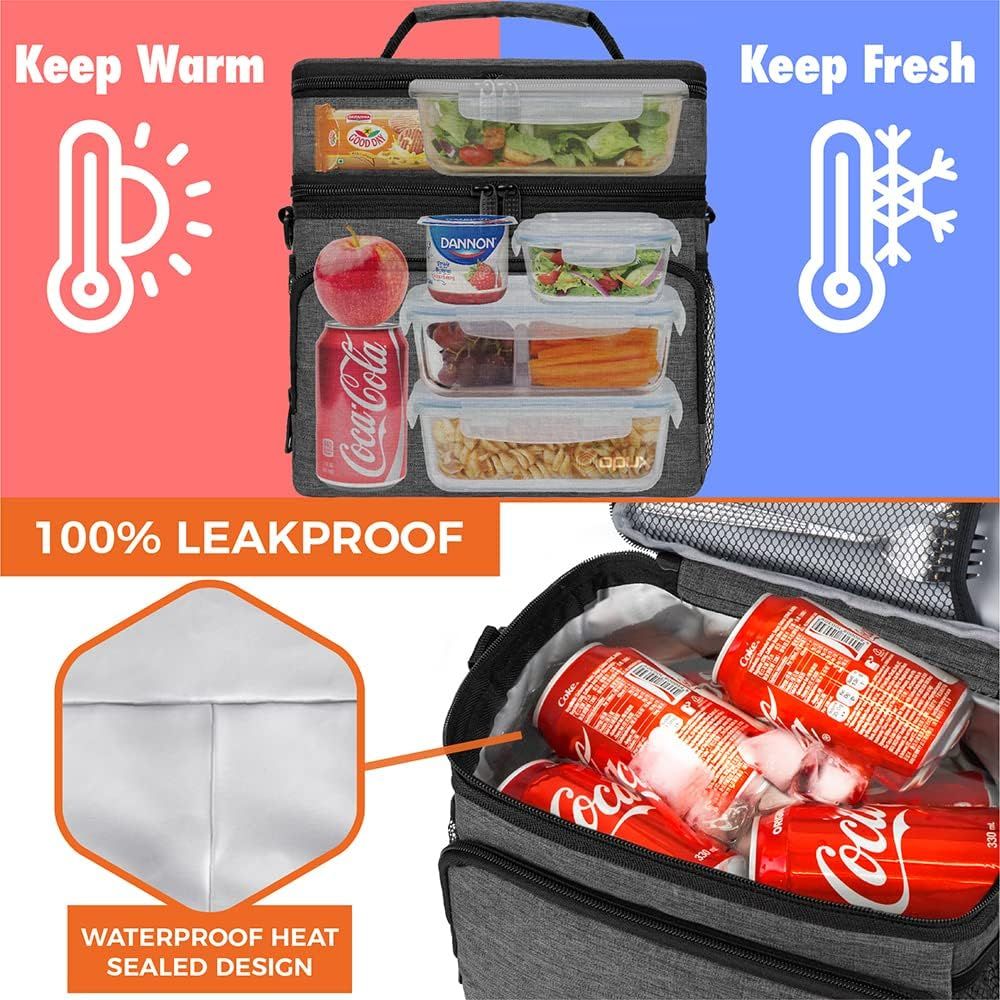 Super Large Orange Insulated Lunch Bag for Women,reusable Picnic