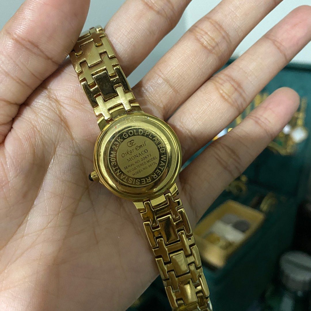 Oskar emil 23k gold plated watch clearance