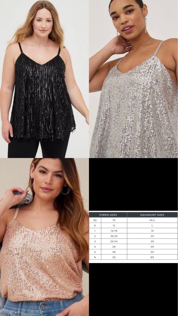 Plus Size Torrid Sparkly Sequined Top -Size 4, Women's Fashion