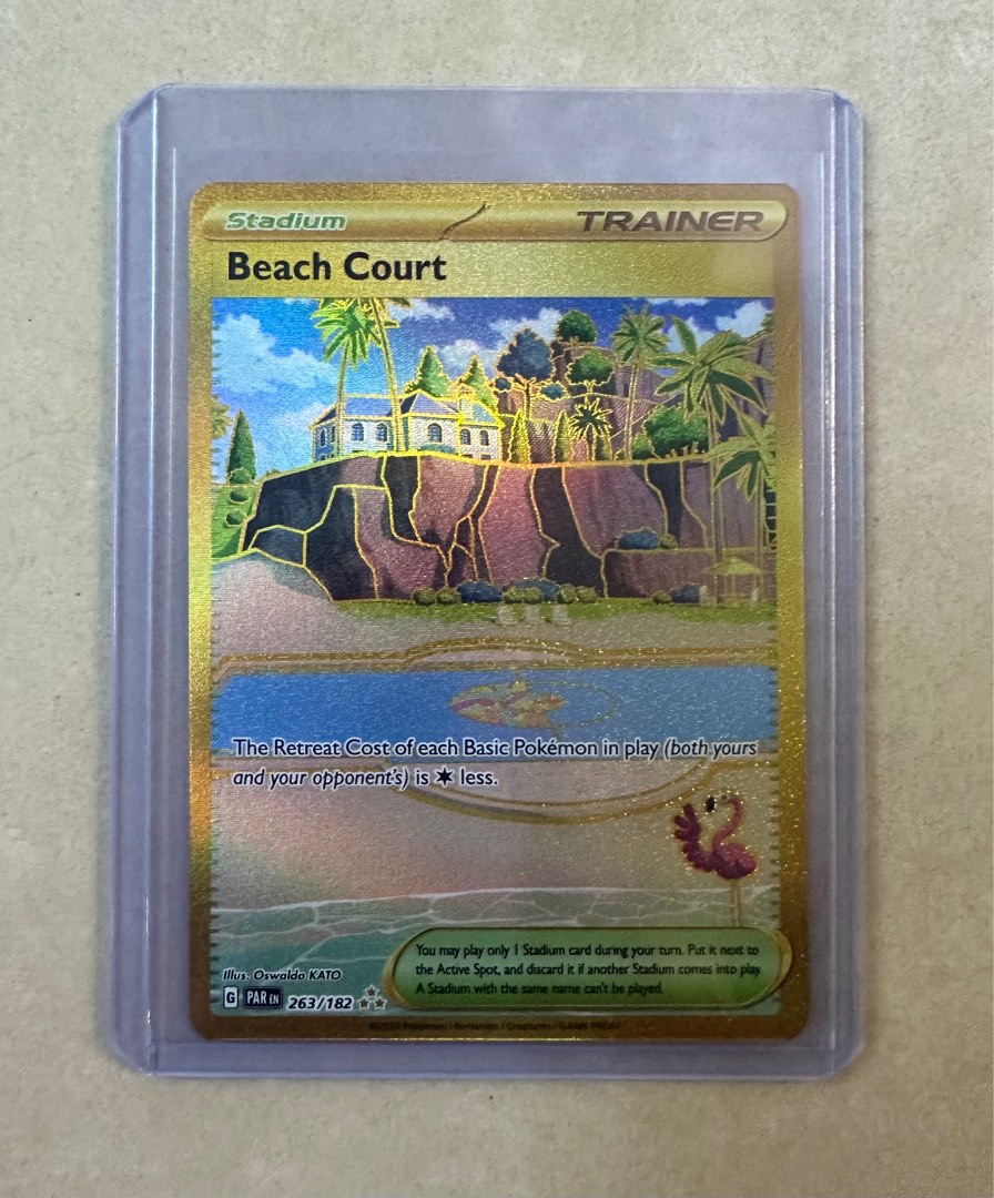 Pokmon Paradox Rift Beach Court gold SIR card, Hobbies & Toys, Toys &  Games on Carousell