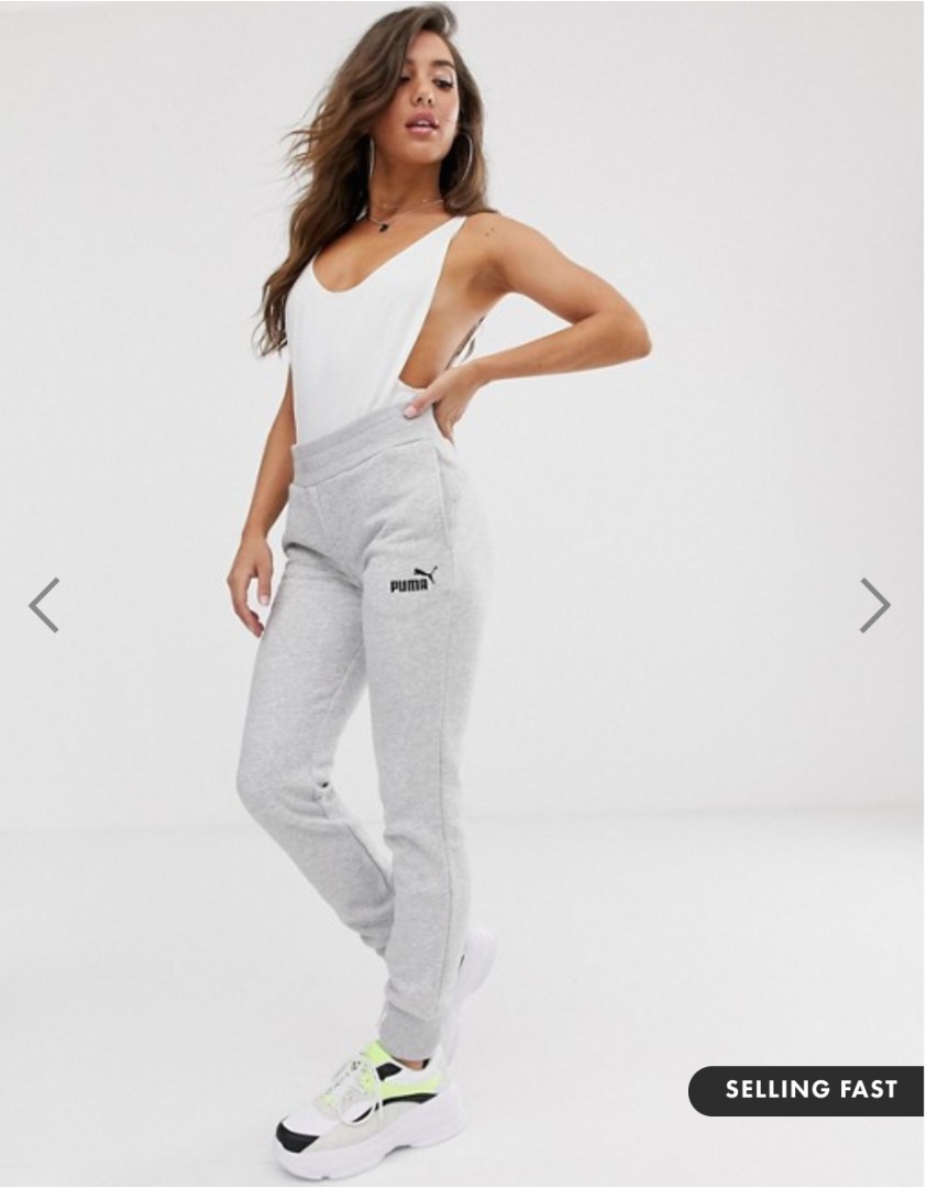 Puma essentials skinny shop fit joggers in gre