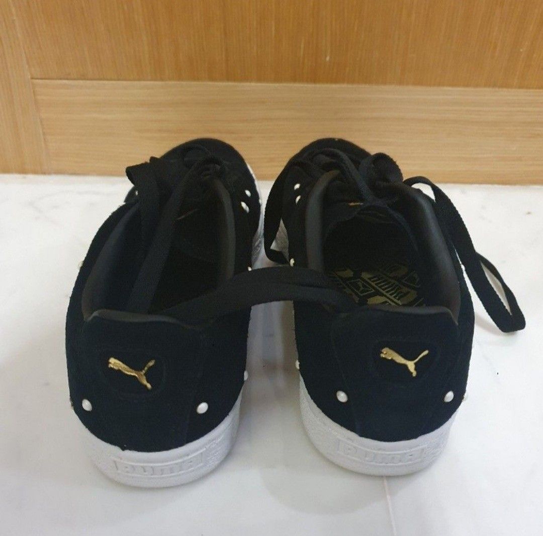Puma Ladies Black Suede Pearl Studs Sneakers Size US8.5 Women s