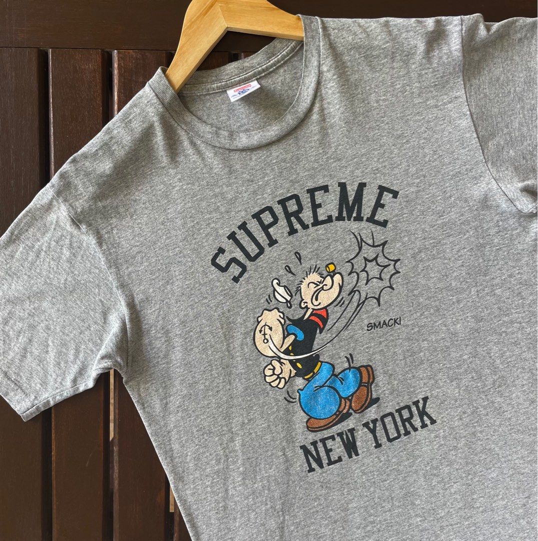 Rare Piece 2010 Supreme Popeye Tee Grey Men s Fashion Tops