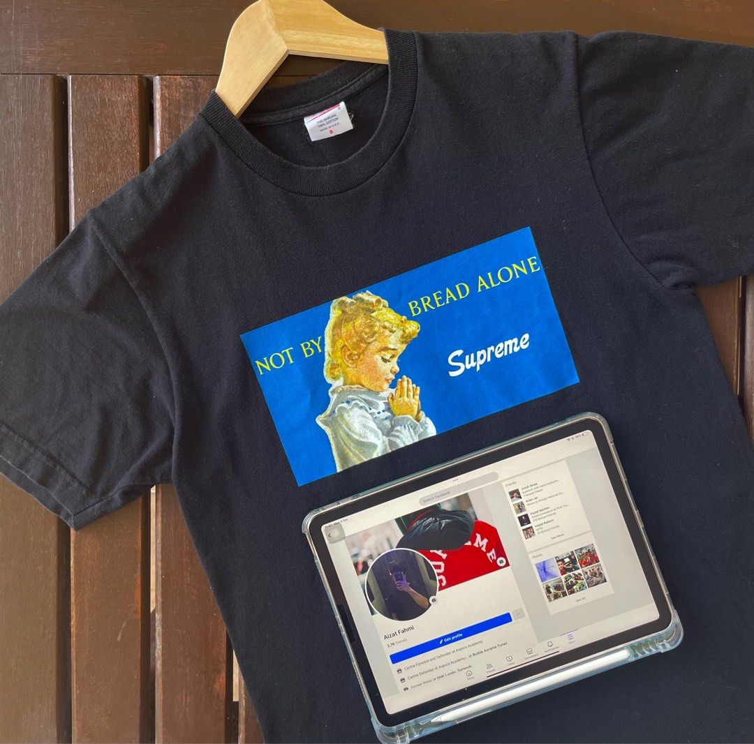 Rare Piece Supreme Bread Alone Tee Black Men s Fashion