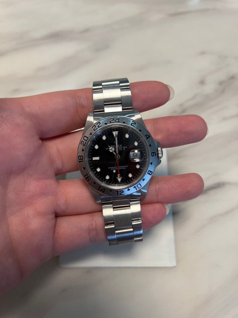 (Rare Swiss Only Dial)Vintage Rolex 16570 Explorer ii 2 Black Steel ...