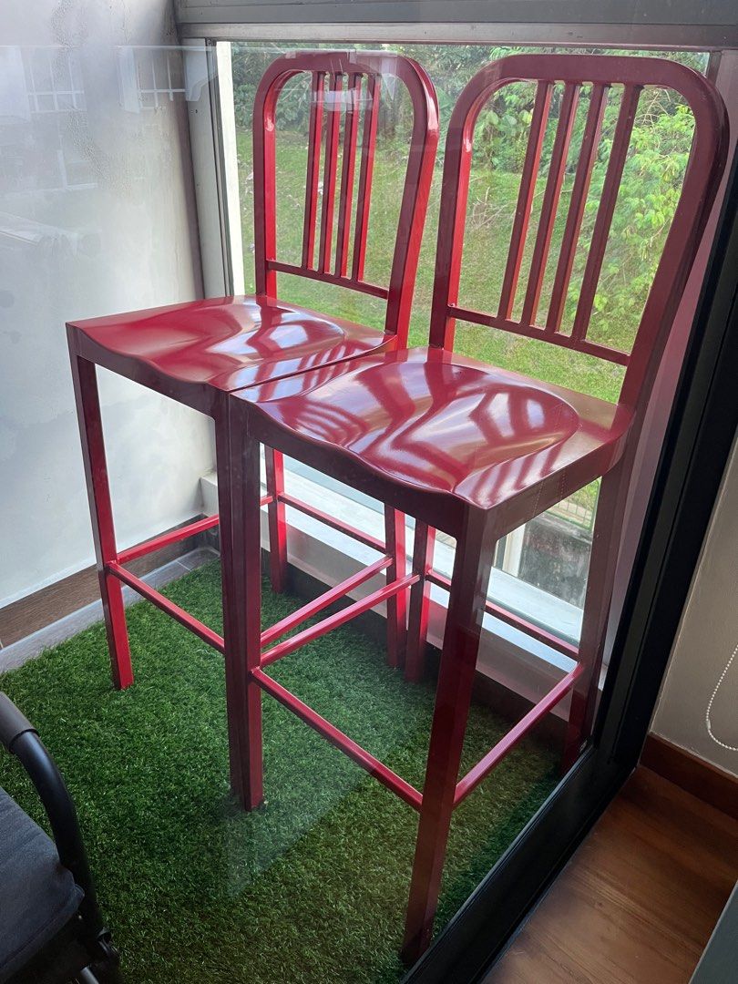 RED BAR STOOL WITH BACK REST Furniture Home Living Furniture