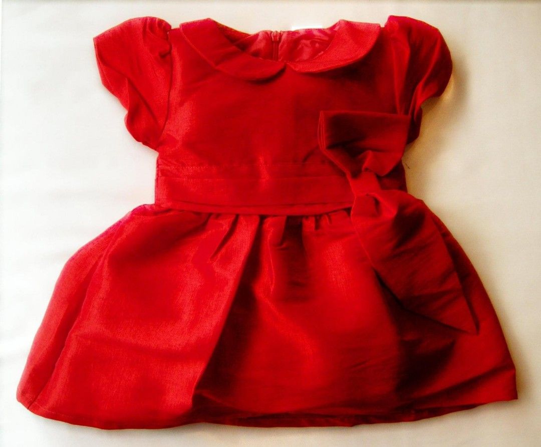 Girls red satin deals dress