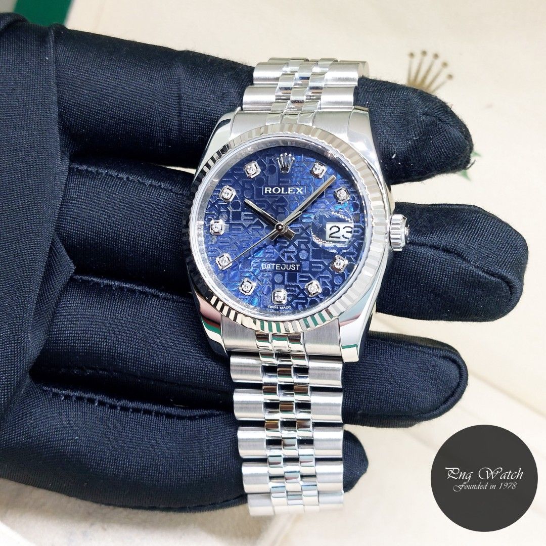 Rolex jubilee ref sales blue diamond dial