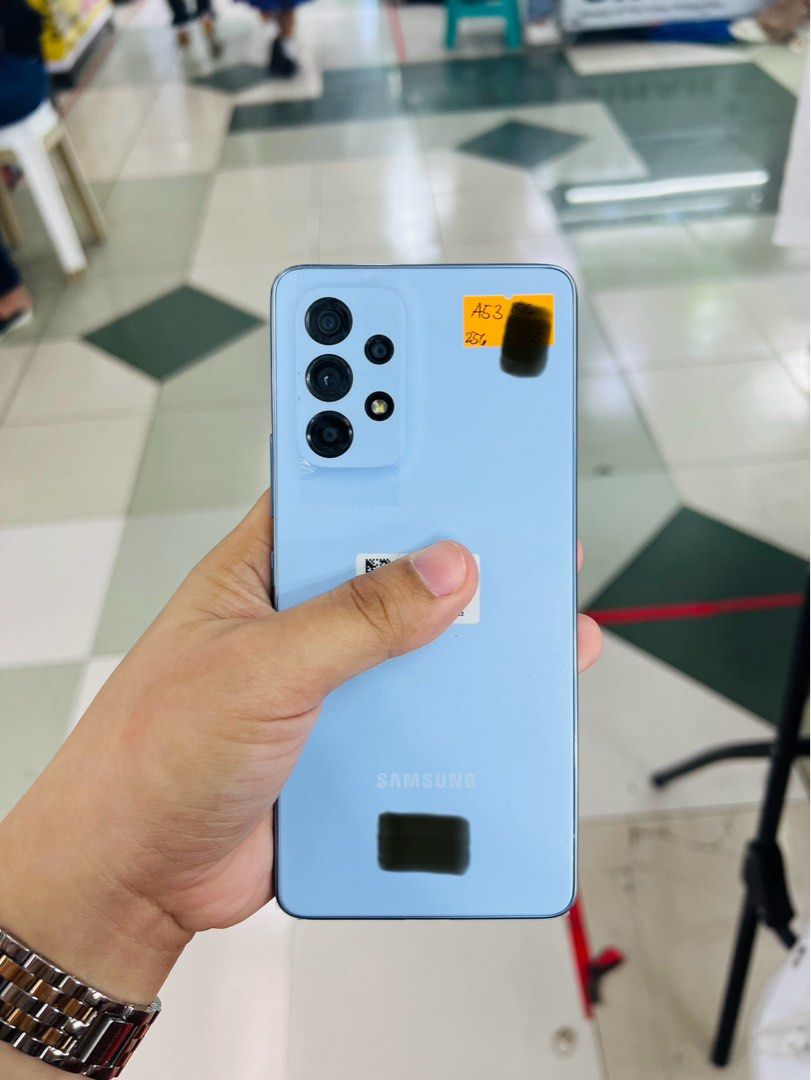 Samsung A53 5G (Category: Samsung) located in San Juan City. Submitted by javedsgadgetshop (Listing ID 1270417451, Image 1). Description: OPEN FOR INSTALLMENT VIA CREDIT CARD/GGIVES & SWAP/TRADE-IN! WE BUY AND SELL ( ANYKINDS OF UNIT BINIBILI PO NAMIN)! PTPA : Padelete po f bawal Read ❗️Onhand ‼️ Samsung A53 5G •256gb •NTC Variant •Good batt health •Factory Unlock •95% Smoothness •No hidden issue | No Repaired •100% Authentic | Not Refurbished •w