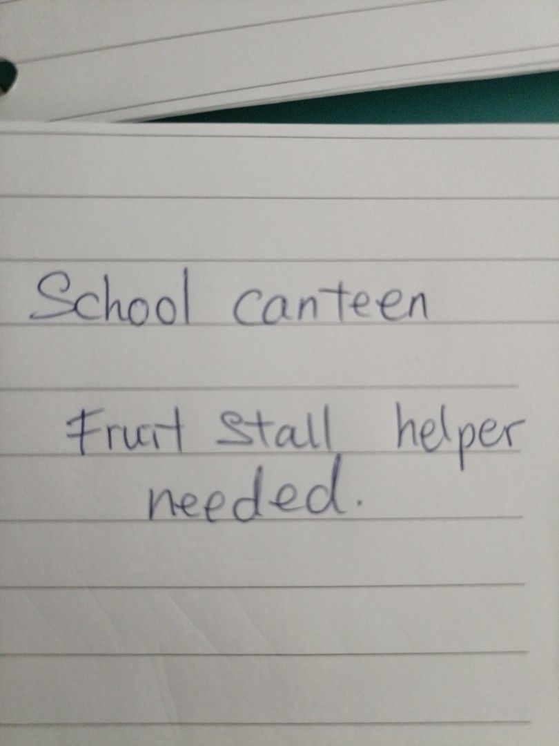 School canteen fruit stall helper needed, Jobs, Sales, Retail