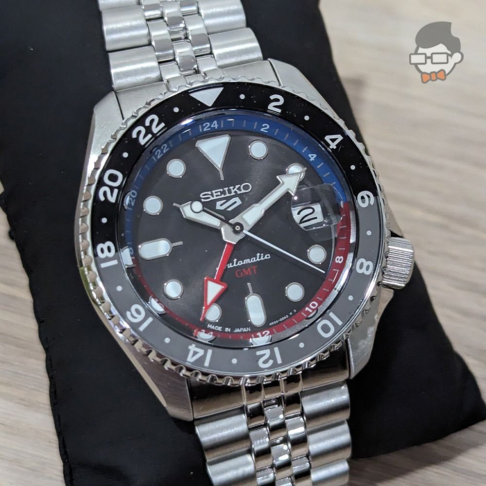 Seiko 5 Sport Automatic GMT Steel Band Black Dial Watch SSK019 Made In  Japan New