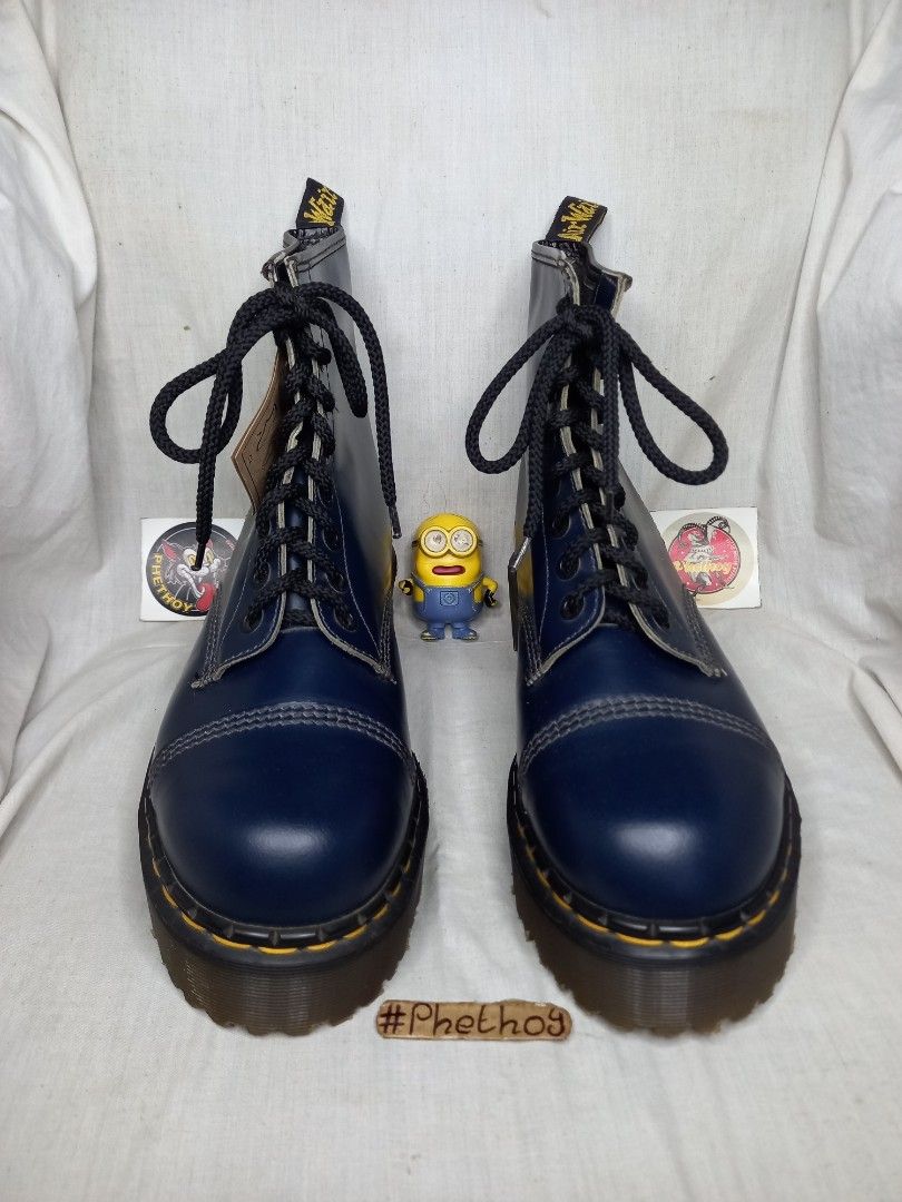 Dr Martens Cap Toe Sepatu Boots Dr Martens 1460 Vintage Navy