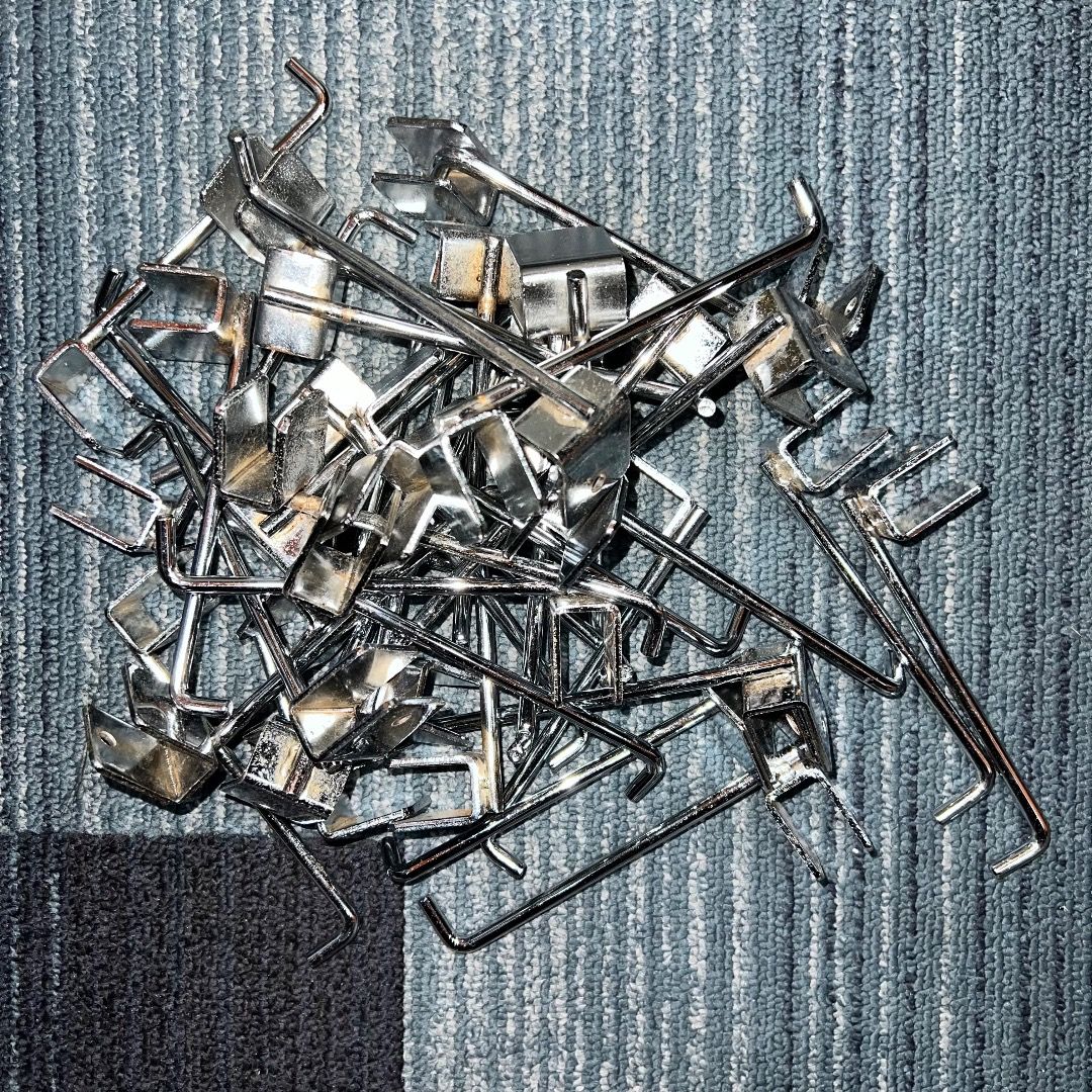 Stainless Steel Silver Color 13CM Wire mesh racking hooks 37 PCS Furniture Home Living Furniture Shelves Cabinets Racks on Carousell