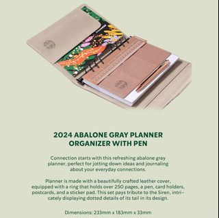 Starbucks 2024 planner abalone gray