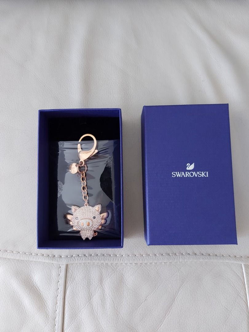 SWAROVSKI Crystal Key Chain Pig Bag Charm Pink STS Pro 5457471 Carousell