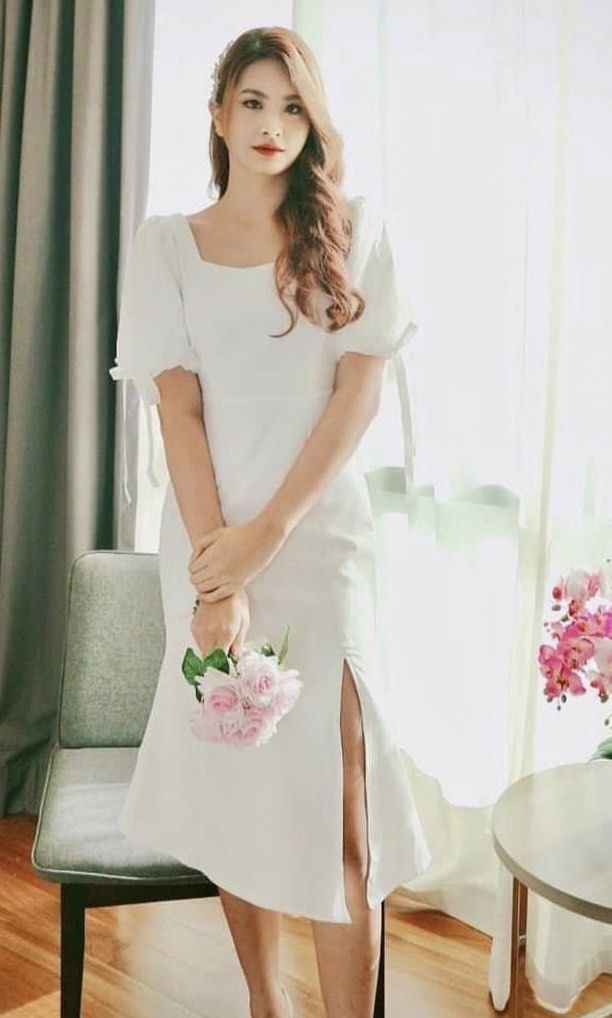 White online dress classy