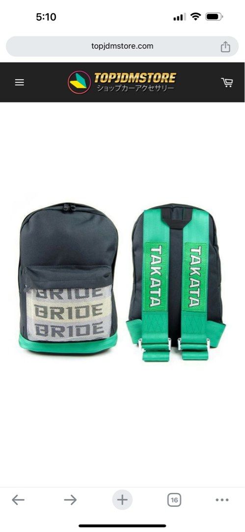 Green top takata backpack