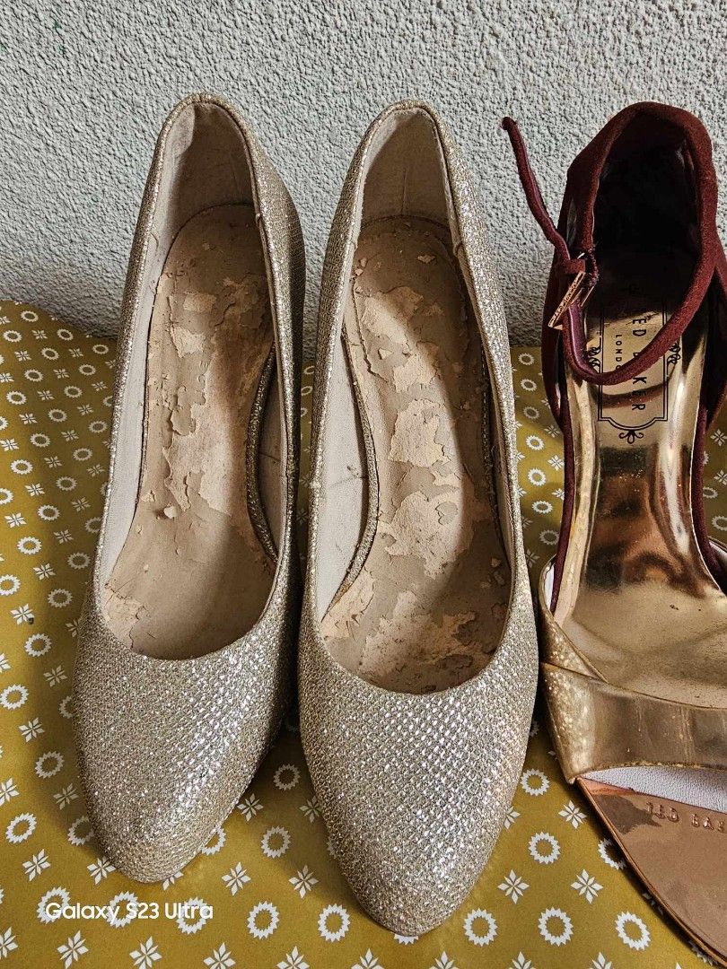 Take all Ted Baker rose gold sandals and M S size 6 gold glitter shoes