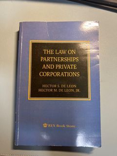 THE LAW ON PARTNERSHIPS AND PRIVATE CORPORATIONS